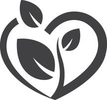a heart with leaves in it vector