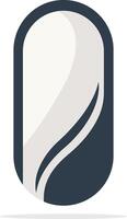 a white and black icon of a capsule vector