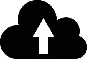 Cloud icon with arrow pointing up vector