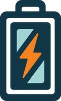 a battery icon with a lightning bolt vector