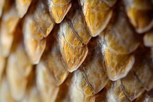 Close-up view of textured scales showcasing intricate patterns on a reptile photo