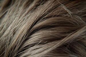 Close-up view of intricately styled brown hair showcasing texture and natural shine photo