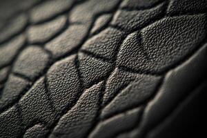 Close-up of textured black material showcasing intricate patterns and details photo