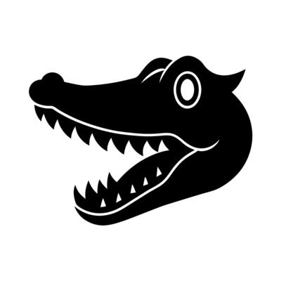 Crocodile Head Silhouette icon design