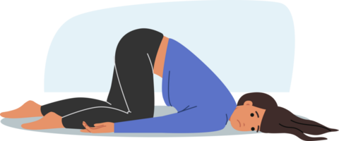 Depressed woman is lying on floor, suffering due to problems in personal life and lack of motivation to act. Depressed girl with upset emotions needs support to get rid of frustration png