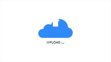 Cloud Upload animation 4k, Animated icon on white and green screen background, Cloud transfer motion animation video