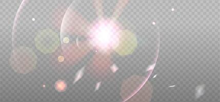 Pink Gold abstract bokeh overlay design. Holiday photo sparkle decoration. elements vector