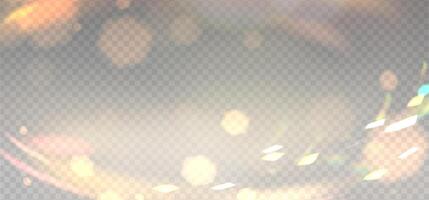 Golden blurred bokeh overlay template for holiday glowing. Happy holidays day shimmer backdrop. illustration on light background. vector
