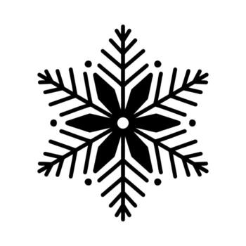 Beautiful snowflake doodle, detailed hand drawn flat illustration. Graphic outline drawing. Christmas and New Year symbol. Unique snowflake silhouette icon for frosty winter designs and decor vector