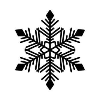 Beautiful snowflake doodle, detailed hand drawn flat illustration. Graphic outline drawing. Christmas and New Year symbol. Unique snowflake silhouette icon for frosty winter designs and decorations. vector