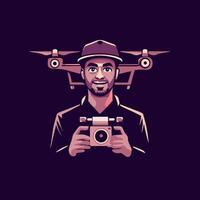 Drone pilot icon in flat style vector