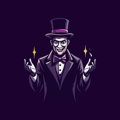 Magician icon in flat style