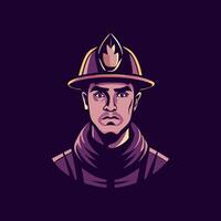 Firefighter icon in flat style vector