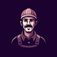 Flat style icon of a plumber vector