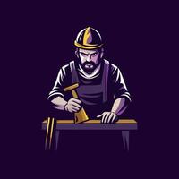 Carpenter icon in flat style vector
