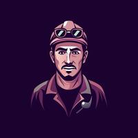 Flat style icon of a mine worker vector