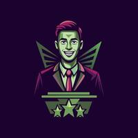 Flat icon of a successful person vector