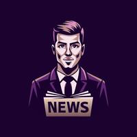 Journalist icon in flat style vector
