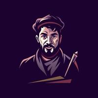 Author icon in flat style vector