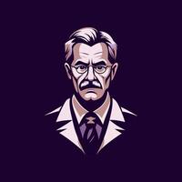 Flat icon of a professor vector