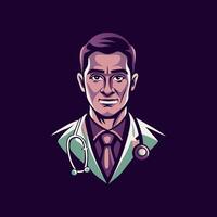 Flat icon of a doctor vector