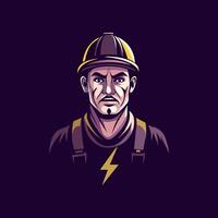 Flat icon of an electrician vector