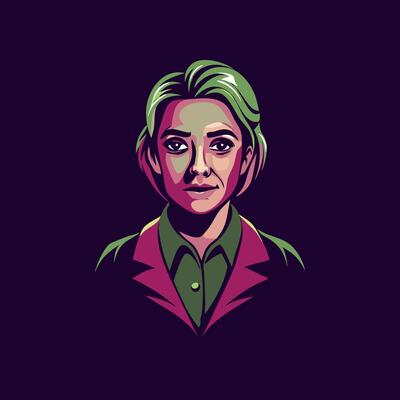 Professional woman icon in flat style
