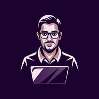 Flat style icon of an office worker vector