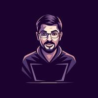 Educated man icon in flat style vector