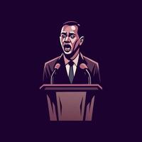 Flat style icon of an orator vector