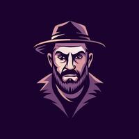 A flat icon of beard man vector