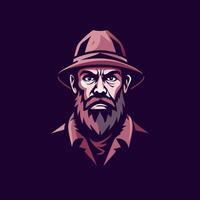 A flat style icon of farmer vector