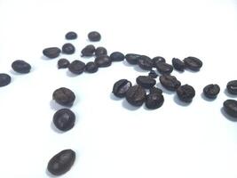 Roasted coffee bean isolated on white background with copy space photo
