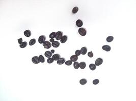 Roasted coffee bean isolated on white background with copy space photo