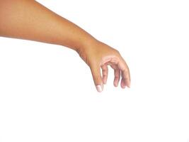 Hands reaching out to help or give gesture isolated on whhite background photo