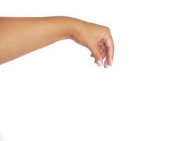 Hands reaching out to help or give gesture isolated on whhite background photo