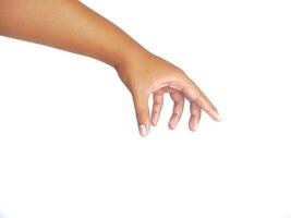 Hands reaching out to help or give gesture isolated on whhite background photo