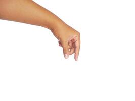 Hands reaching out to help or give gesture isolated on whhite background photo