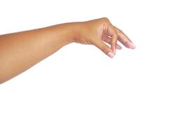 Hands reaching out to help or give gesture isolated on whhite background photo