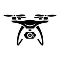 Stylized Drone Icon illustration With Camera on White Background vector