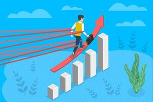3D Isometric Flat Conceptual Illustration of Business Obstacles vector