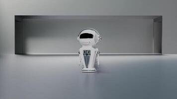 3D robots sliding on the surface animation video