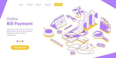 Bill Online Payment, Secure Mobile Shopping and Banking. vector