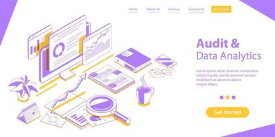 Audit Report and Data Analytics, Company Performance Analysis. vector