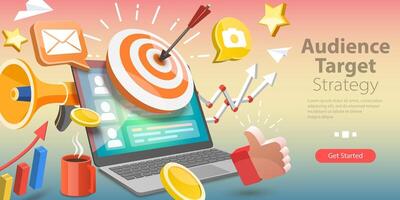 3D Conceptual Illustration of Audience Target Strateg vector