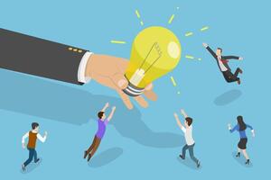 3D Isometric Flat Conceptual Illustration of Chasing Idea. vector