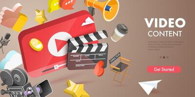 3D Conceptual Illustration of Content Creating vector