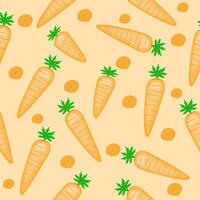 seamless pattern with hand drawn carrot image in flat style vector