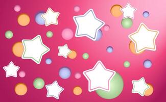 Background with stars and circles in gradient dark red base color vector