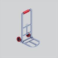 Pixel art illustration Shipping Trolley. Pixelated Shipping Cart. Shipping Trolley Cart pixelated for the pixel art game and icon for website and game. old school retro. vector